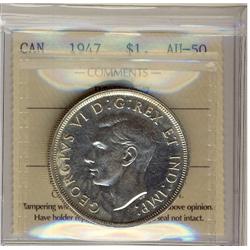 1947 $1 Blunt ICCS AU-50