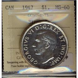 1947 $1 Blunt ICCS MS60