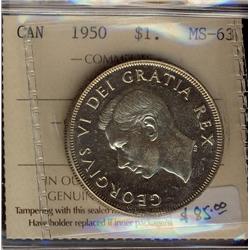 1950 $1 SWL ICCS MS63