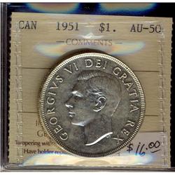 1951 $1 ICCS AU50