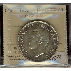 1951 $1 ICCS MS60