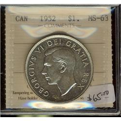 1952 $1 NWL ICCS MS63