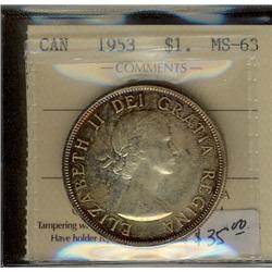 1953 $1 NSF ICCS MS63