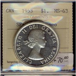 1953 $1 SF ICCS MS63 Heavy Cameo