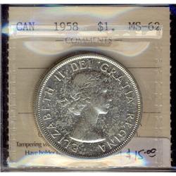1958 $1 ICCS MS62