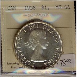 1958 $1 ICCS MS64