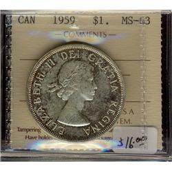 1959 $1 ICCS MS63