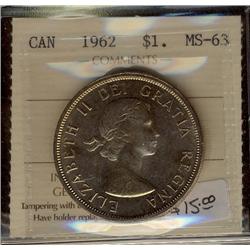 1962 $1 ICCS MS63