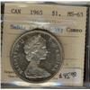 Image 1 : 1965 $1 SmBds Ptd 5 ICCS MS63 Heavy Cameo
