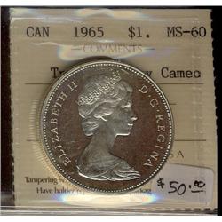 1965 $1 Type V ICCS MS60 Heavy cameo