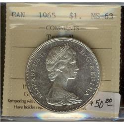 1965 $1 Type V ICCS MS63