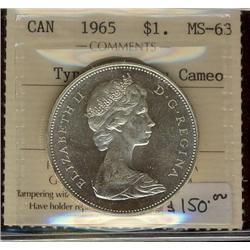 1965 $1 Type V ICCS MS63 Heavy Cameo
