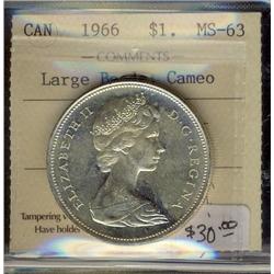 1966 $1 LgeBds ICCS MS63 Cameo