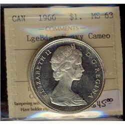 1966 $1 LgeBds ICCS MS63 Heavy Cameo
