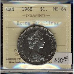 1968 $1 EWL ICCS MS64