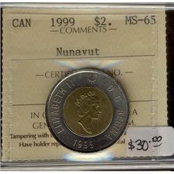 1999 $2 Nunavut ICCS MS65