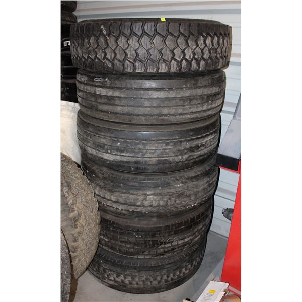LOT OF 6 ASSORTED TREAD GOODYEAR TIRES