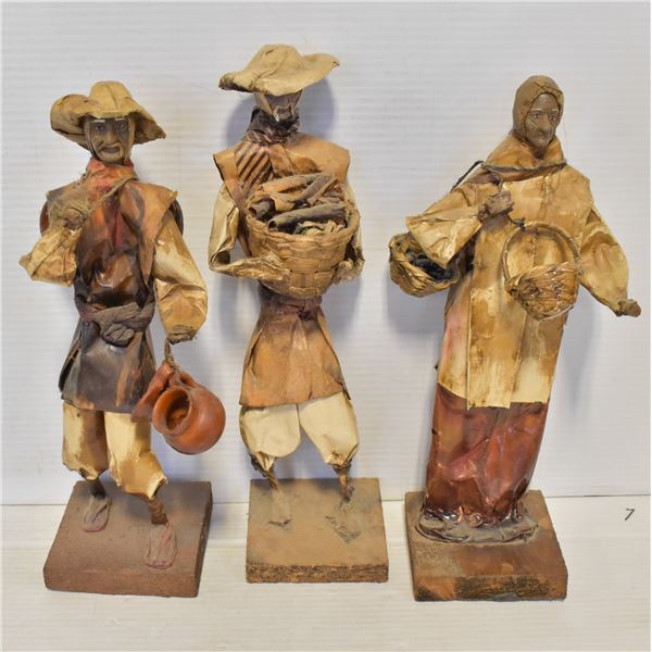SET OF 3 MEXICAN PAPER MACHE ART PIECES