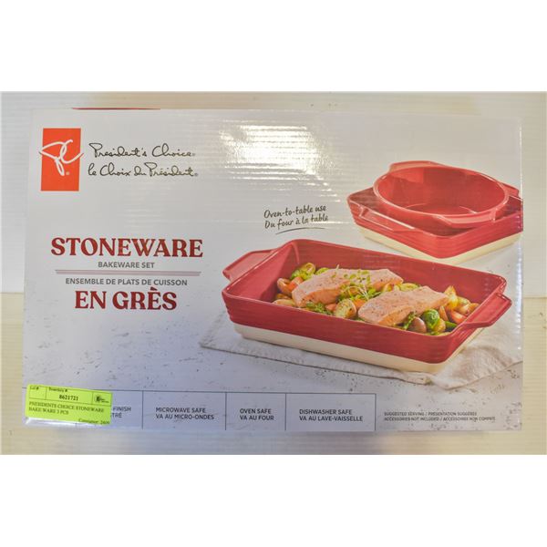PRESIDENTS CHOICE STONEWARE BAKE WARE 3 PCS