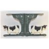 Image 1 : PAIR OF HEAVY CAST IRON DAIRY COW SHELF SUPPORTS