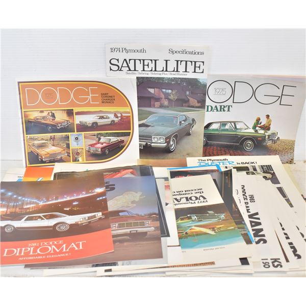 VINTAGE AUTO DEALER PLYMOUTH DODGE SALES BROCHURES