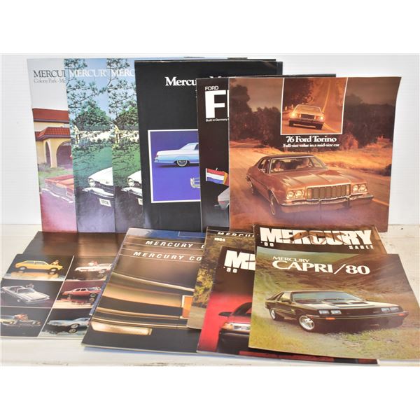 VINTAGE AUTO DEALER MERCURY FORD SALES BROCHURES