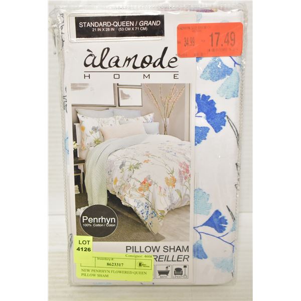 NEW PENRHYN FLOWERED QUEEN PILLOW SHAM