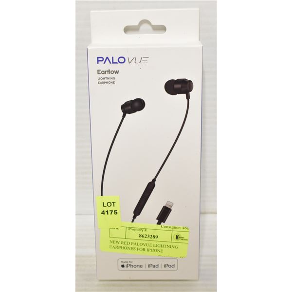 NEW RED PALOVUE LIGHTNING EARPHONES FOR IPHONE
