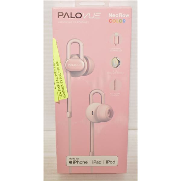 NEW PINK PALOVUE LIGHTNING EARPHONES FOR IPHONE