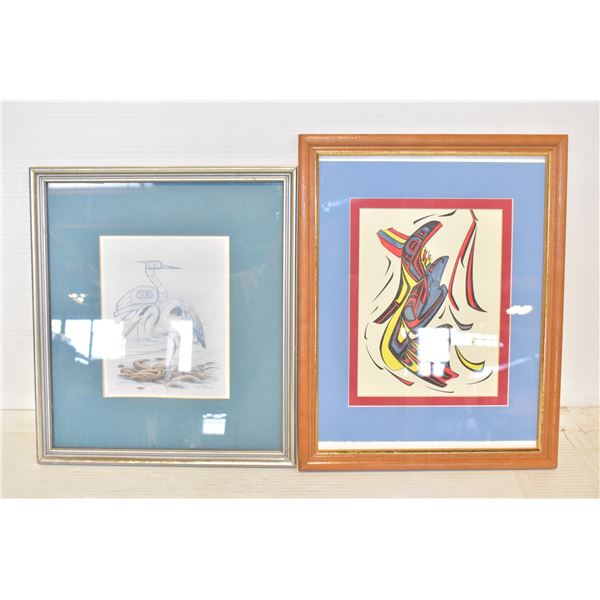 TWO FRAMED INDIGENOUS ART PICTURES