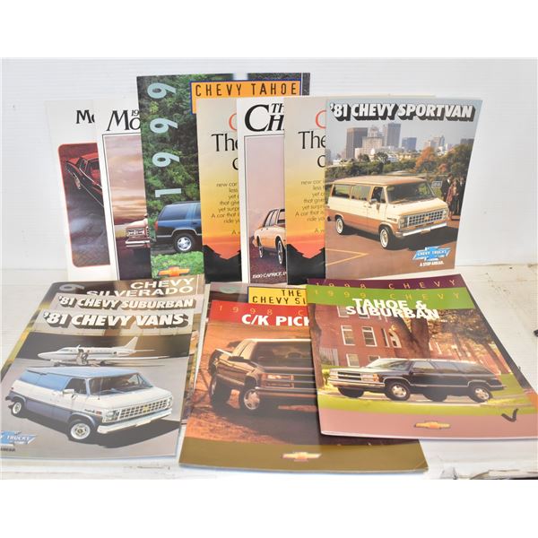 VINTAGE AUTO DEALER CHEVROLET SALES BROCHURES