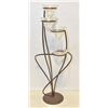 Image 1 : 21" TALL BLACK WROUGHT IRON CANDLE HOLDER