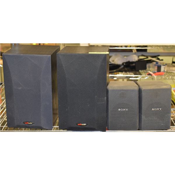 4 SPEAKER SET, 2 SONY + 2 POLK AUDIO