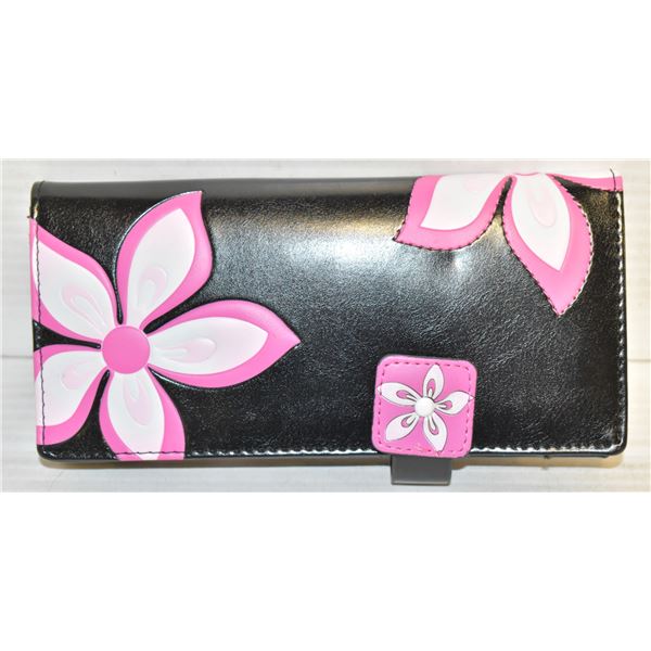 TEAL FLOWER LARGE LADIES WALLET BY SHAGWEAR
