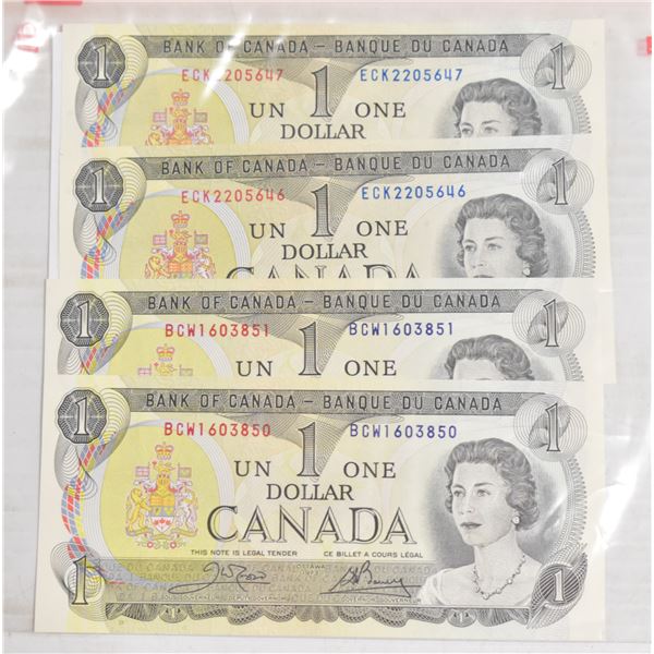 CANADIAN 1 AND 2 DOLLAR VALUES BILLS