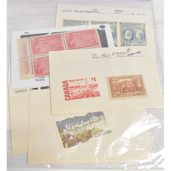 CANADIAN AND WORLD STAMPS, POSTAGE AND OTHER TYPES