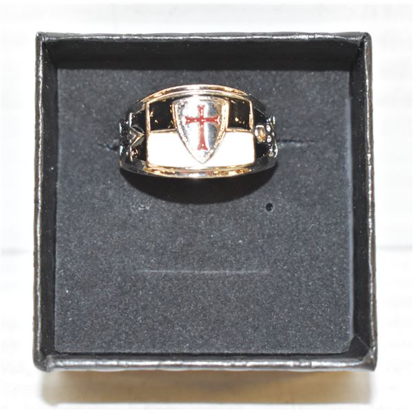 MENS 925 STERLING SILVER KNIGHTS TEMPLAR RING