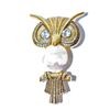 Image 1 : VINTAGE OWL BROOCH WITH ABORITE BELLY AND