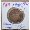 Image 1 : 17)  PEI 1871 VICTORIAN LARGE PENNY COIN.