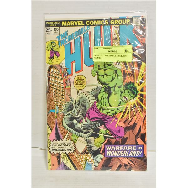 MARVEL INCREDIBLE HULK #195 COMIC