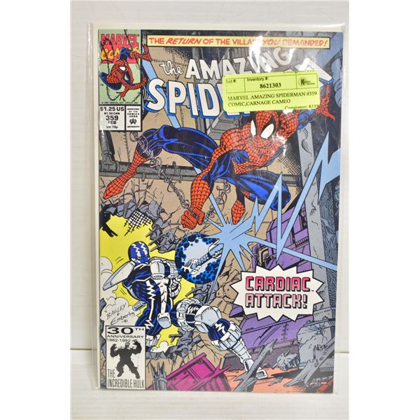 MARVEL AMAZING SPIDERMAN #359 COMIC,CARNAGE CAMEO