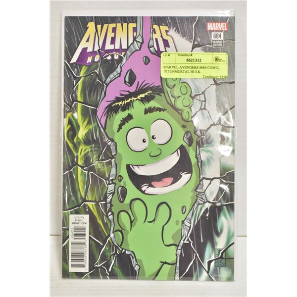 MARVEL AVENGERS #684 COMIC, 1ST IMMORTAL HULK