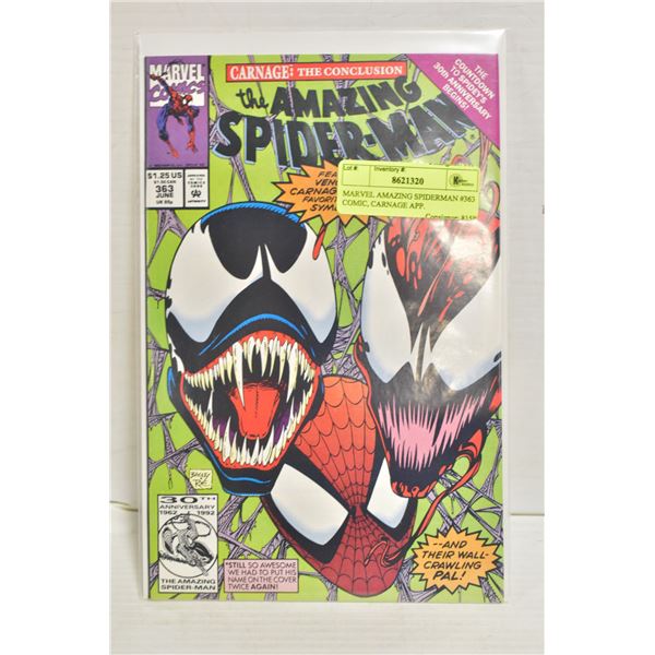 MARVEL AMAZING SPIDERMAN #363 COMIC, CARNAGE APP.