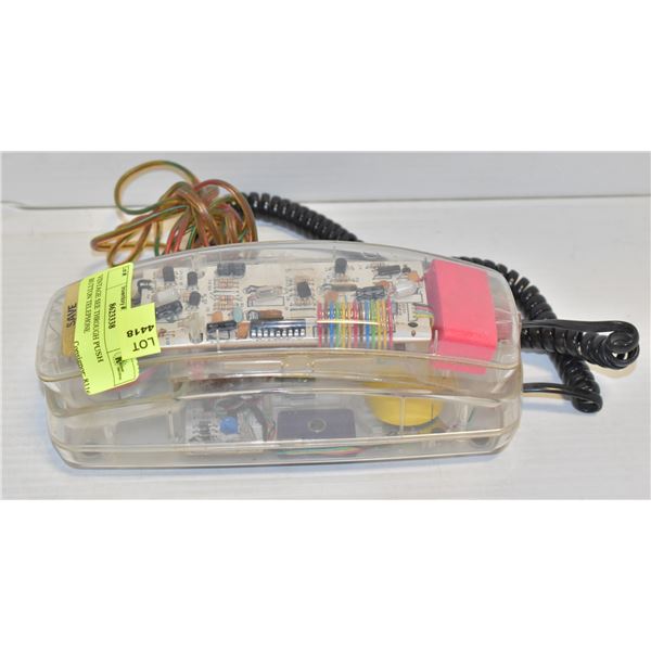 VINTAGE SEE THROUGH PUSH BUTTON TELEPHONE