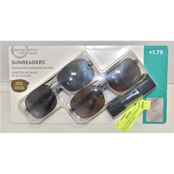 FOSTER GRANT +1.75 SUNGLASSES AND READERS NEW