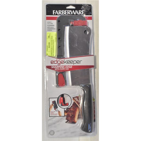 FARBERWARE 6" CLEAVER WITH SELF SHARPENING SLEEVE