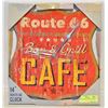 Image 1 : NEW ROUTE 66 CAFE CLOCK / SIGN