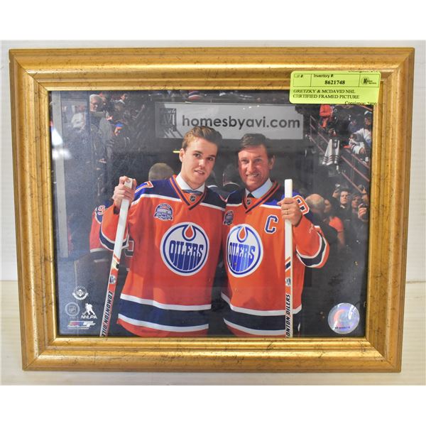 GRETZKY & MCDAVID NHL CERTIFIED FRAMED PICTURE