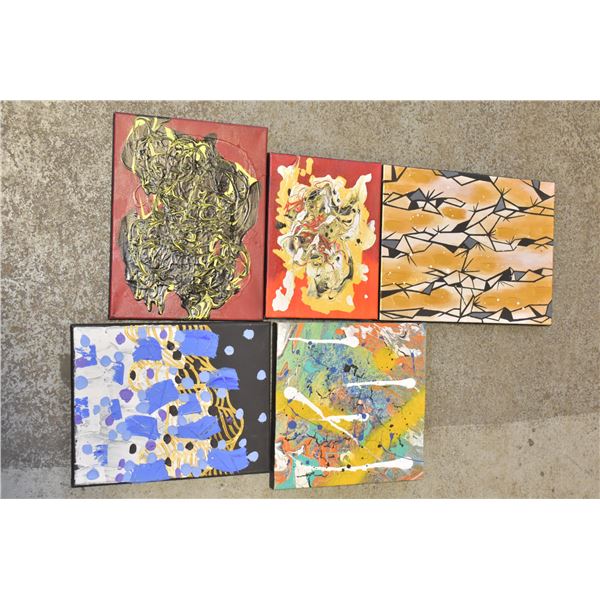 5 PICTURES ARTIST UNKNOWN 9 X 12 - 12 X 16 INCH