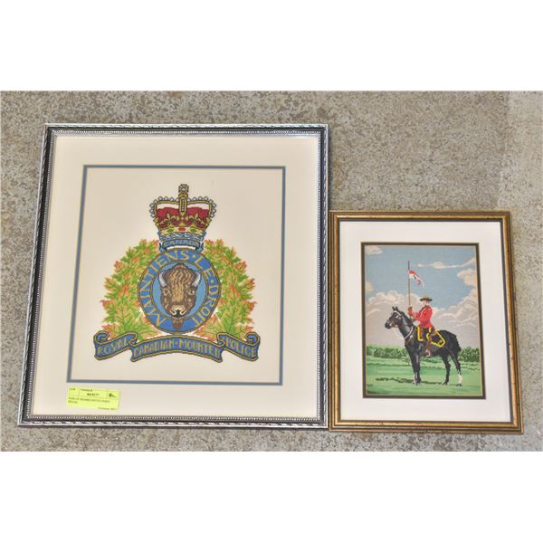 PAIR OF FRAMED PETTIT POINT PIECES